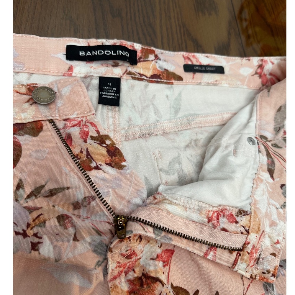 Bandolino Amalia Shorts Womens 12 Pink Floral Print‎ Denim Mid Rise DBB2783-LOT - Picture 5 of 11